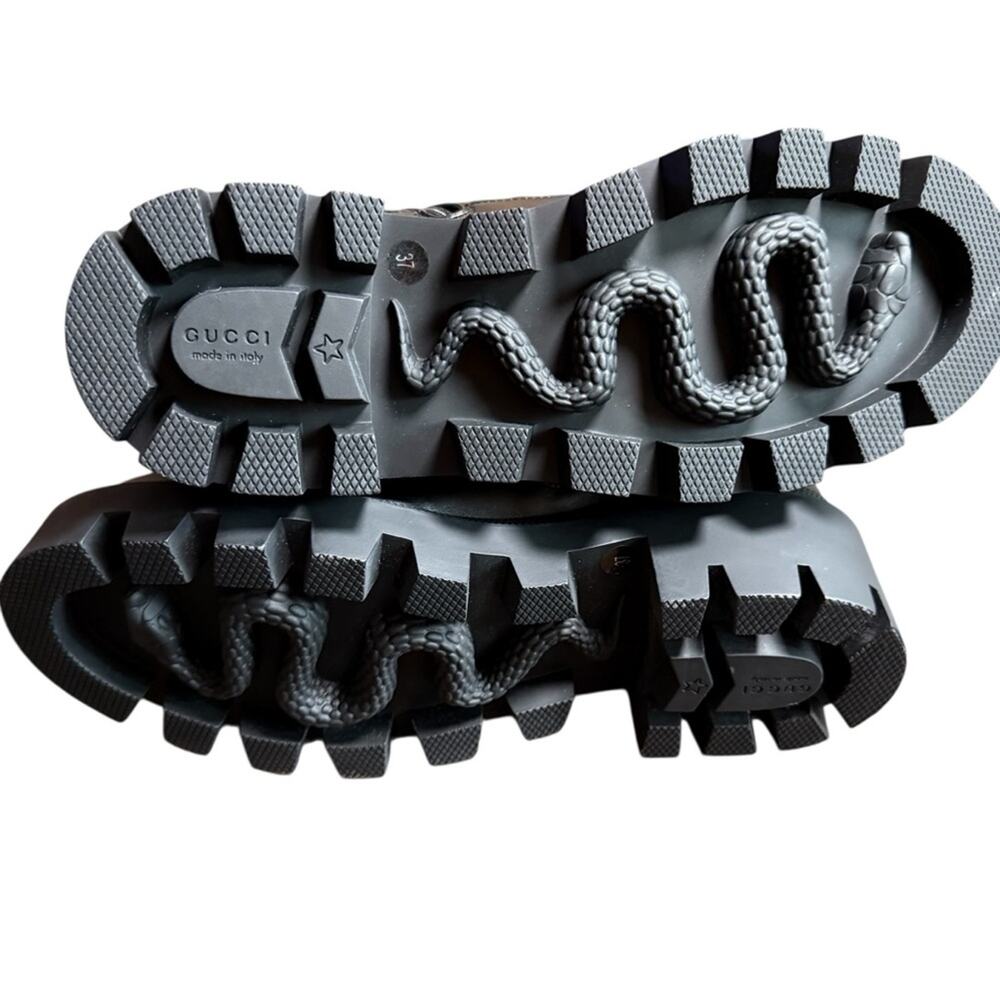Gucci Frances GG  Quilted Leather Matelasse Platform Combat Boots EU 37 US 7 - Picture 13 of 16